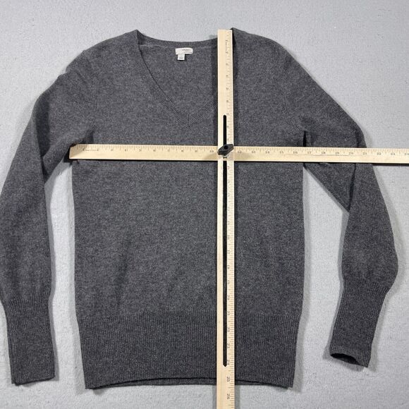 Halogen 100% Cashmere Sweater Women’s Small‎ V-Neck Heathered Gray - Picture 4 of 11
